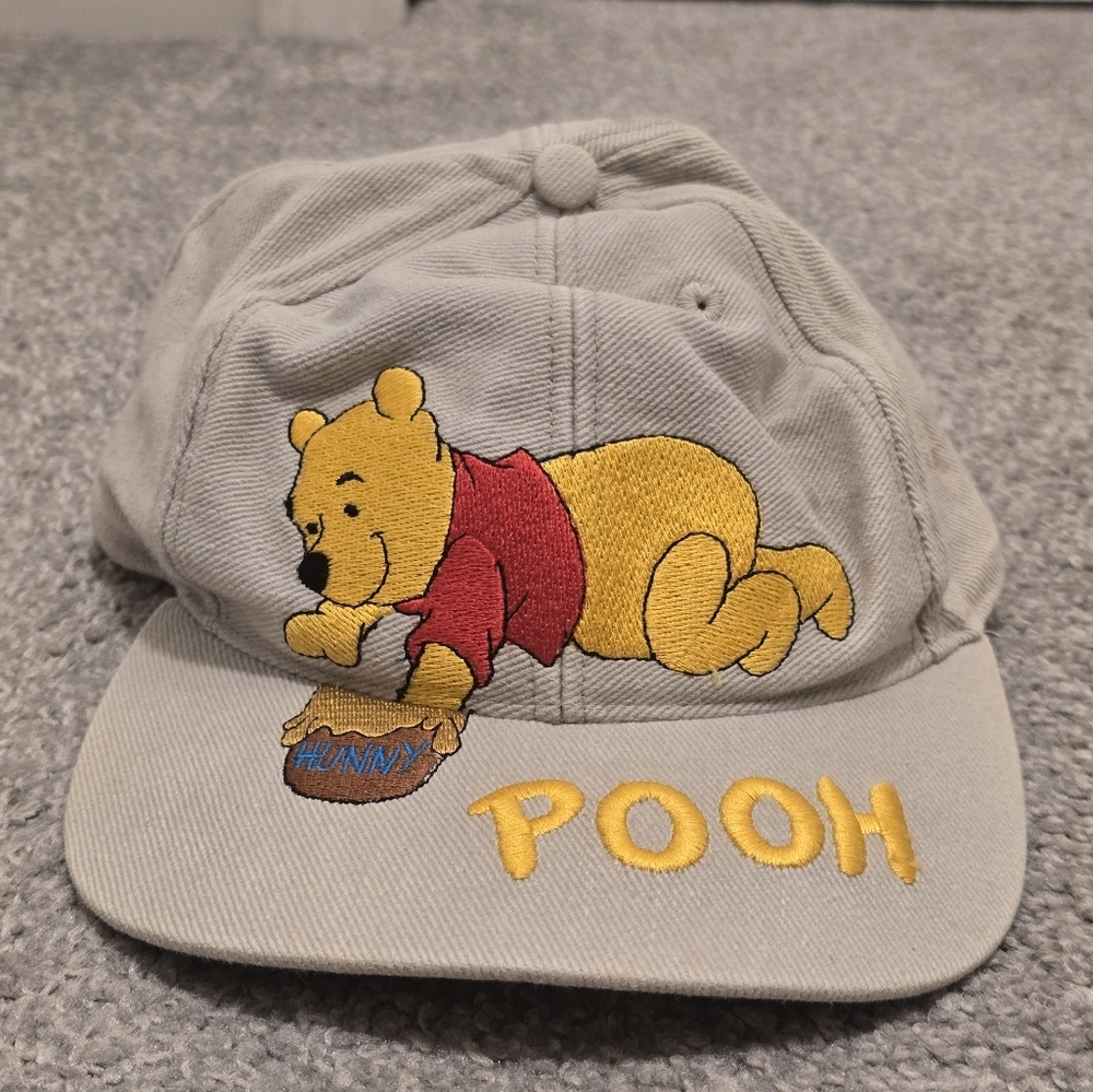 Vintage Pooh Embroidered Snap Back Adjustable Ball Cap - Picture 2 of 7